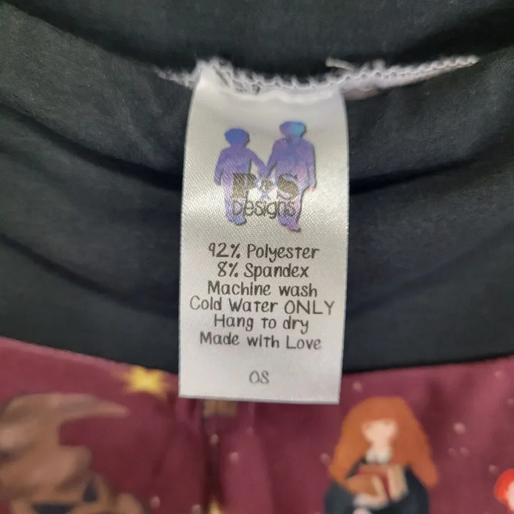 Wizard Print Polyester Spandex Burgundy Ankle Leggings One‎ Size Fits All - Picture 6 of 6
